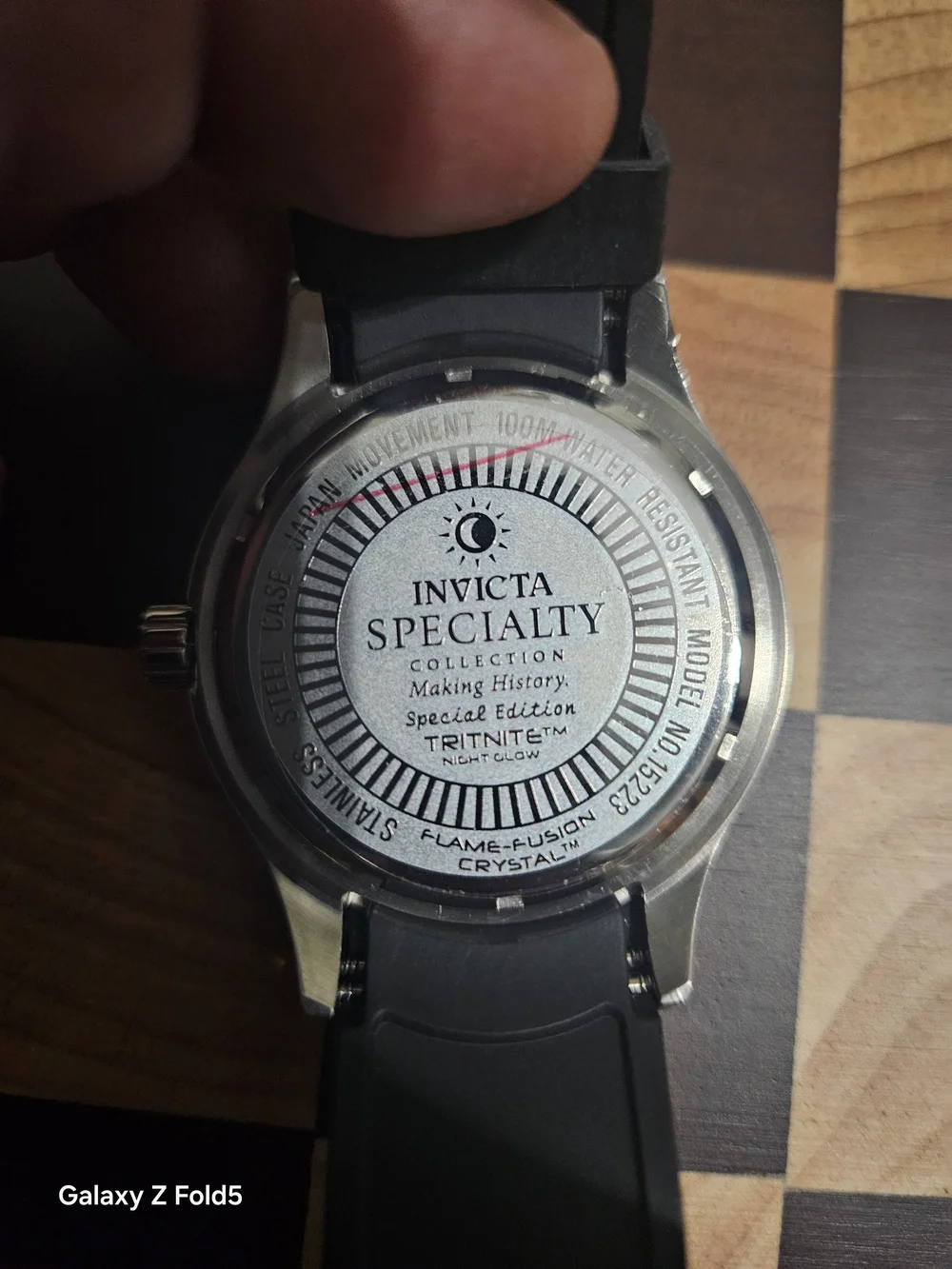 Invicta Silver Case White Dial Black Bezel Rubber Strap Men’s Watch